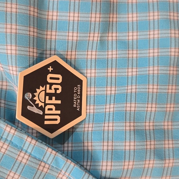 NWT Field & Stream Men's S Fishing Outdoor Short Sleeve Button-Up Plaid Blue - Picture 5 of 11